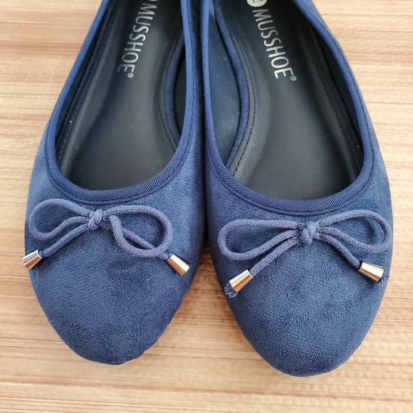 NWOB MUSSHOE Blue Microsuede Slip On Ballet Shoe - Picture 9 of 10